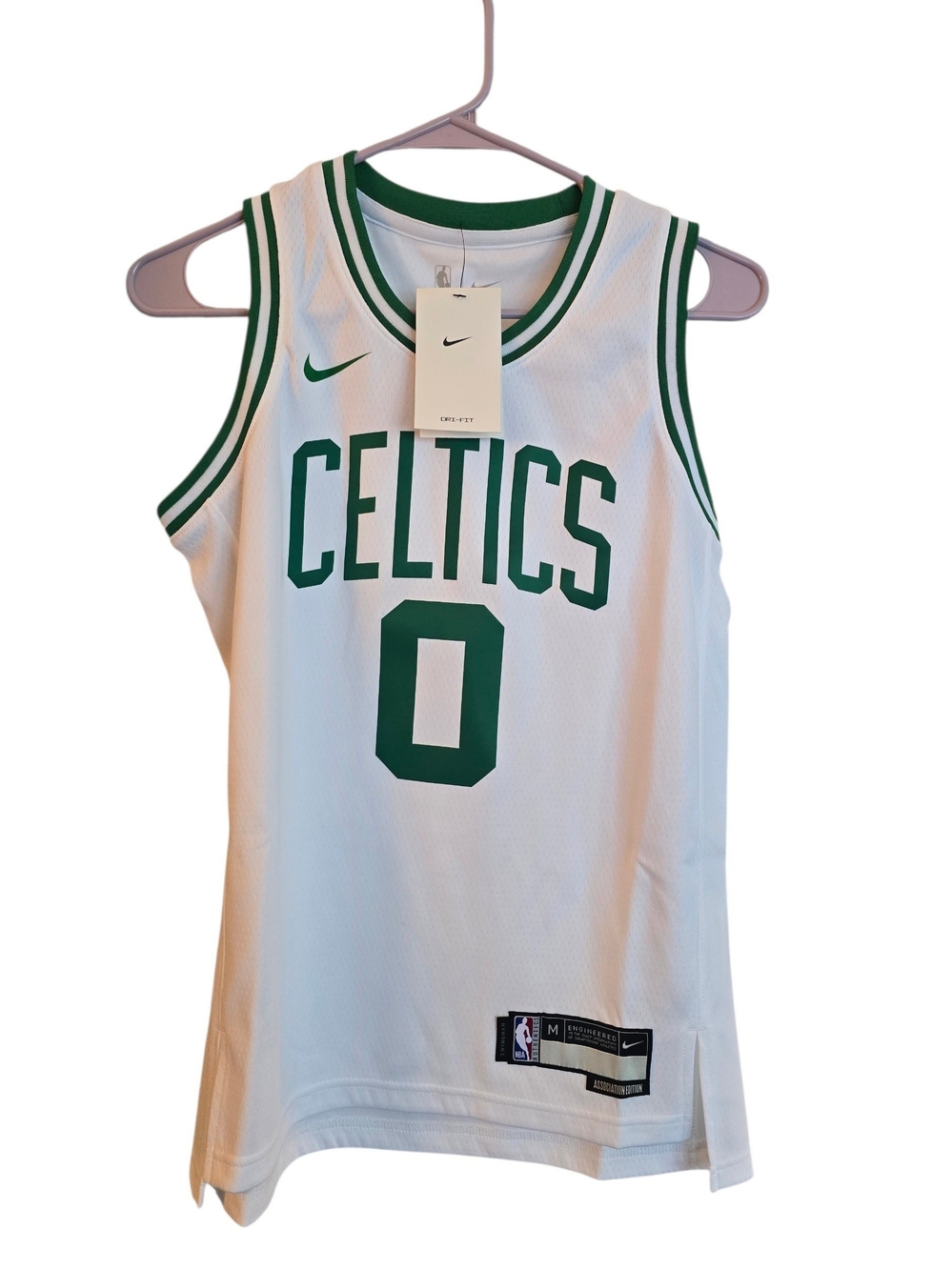 Nike Boston Celtics White & Green Jersey (Size M)